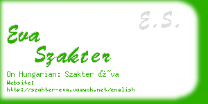 eva szakter business card